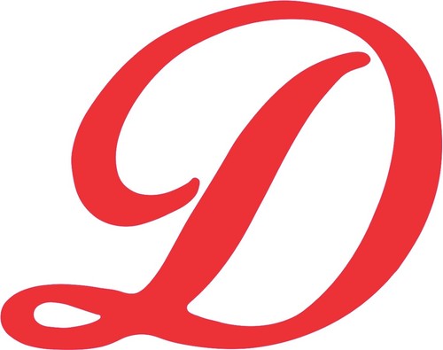 Red cursive d - red,