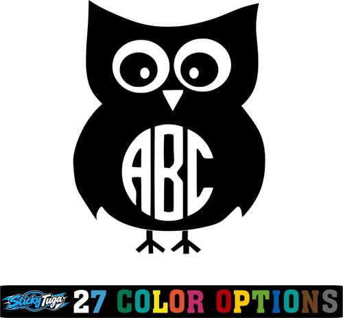 Owl monogram initials - owl,
