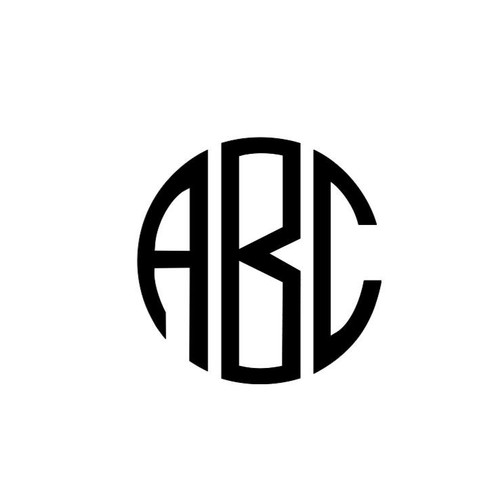 Circle monogram vinyl - monogram,