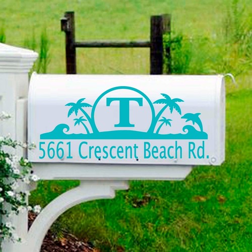 Beach mailbox decal sticker - beach,