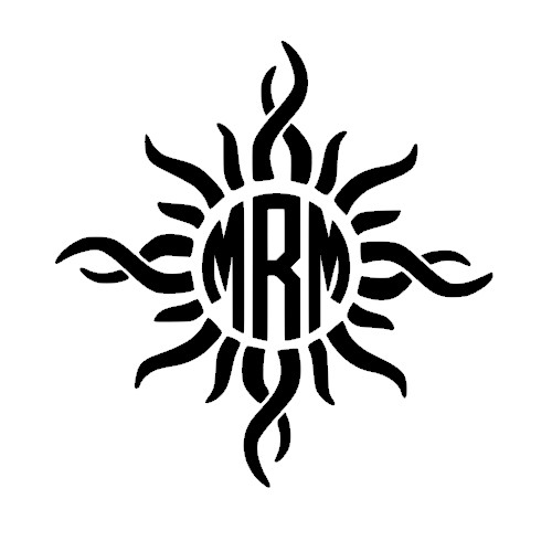 Monogram sun decal for yeti - decal,